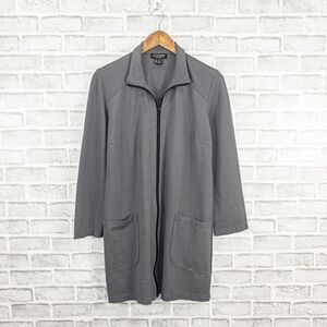 CITRON of Santa Monica Long Full zip Sweater Grey Women's Medium